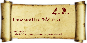 Laczkovits Mária névjegykártya